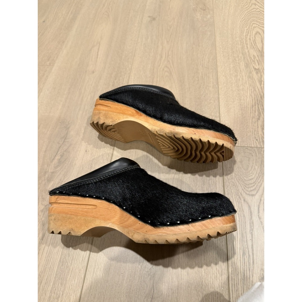 Troentorp clogs black pony hair Rembrandt Swedish Size 39 W9 M6 mules - Picture 5 of 9